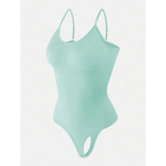 One Piece Tummy Control Seamless Thong Bodysuit Shaping Tank Top Slimming Mint M - Picture 8 of 15